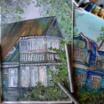 "Cottage by the Lake Razliv" watercolor. Художник Петрова Анна. Живопись на заказ.